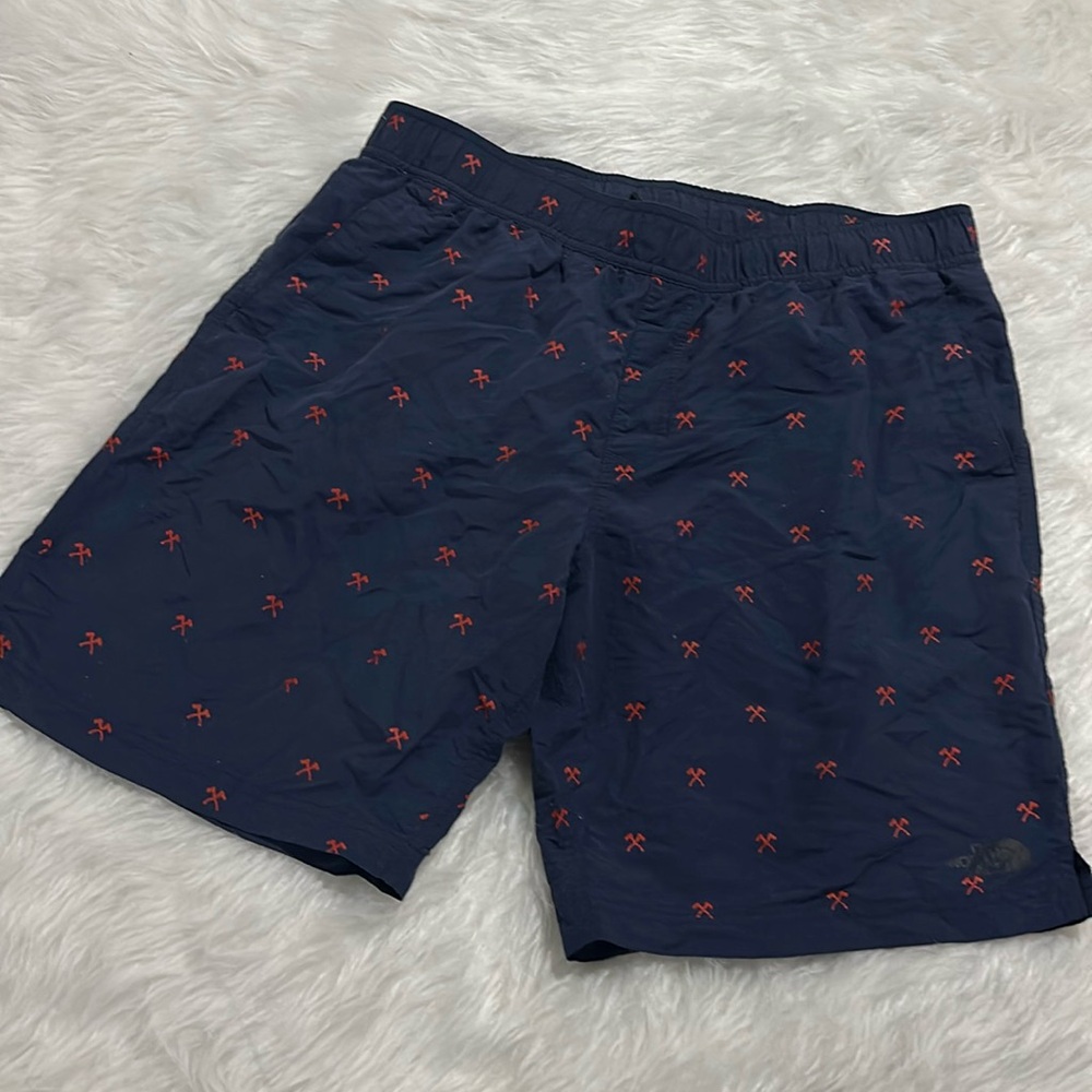 The north face blue red swim trunks size large